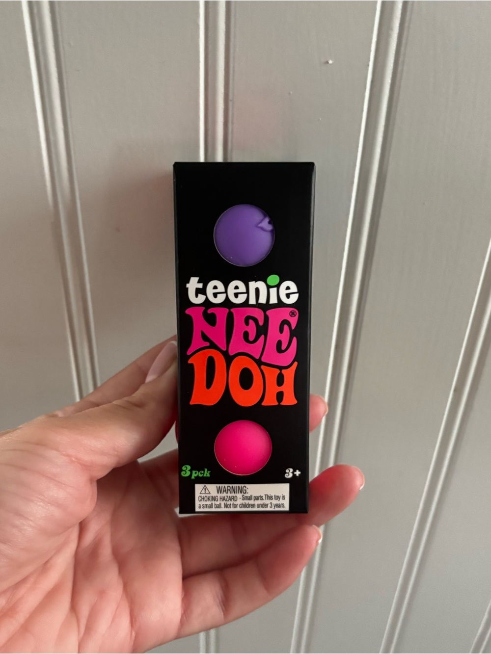 Teenie NeeDoh Kids Stress Ball Set – Purple, green & Pink